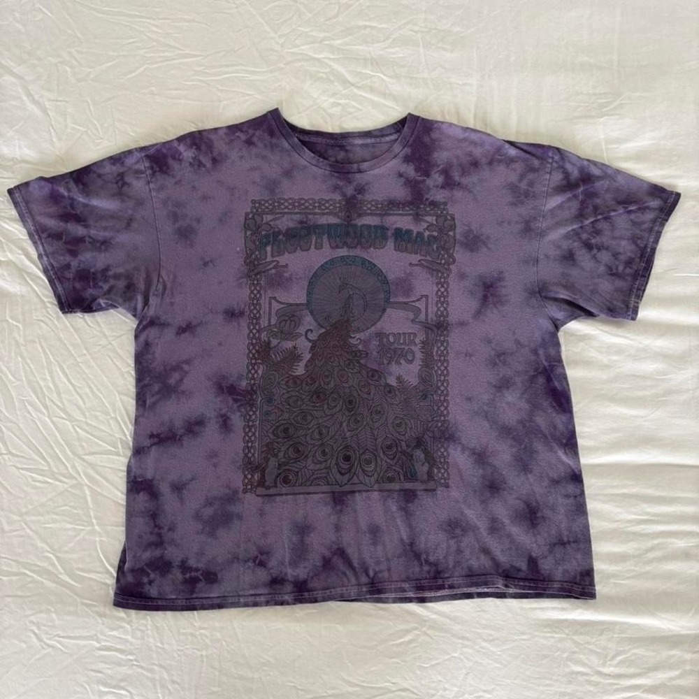 RARE 1970 Fleetwood Mac tour tee reprint purple tie-dye